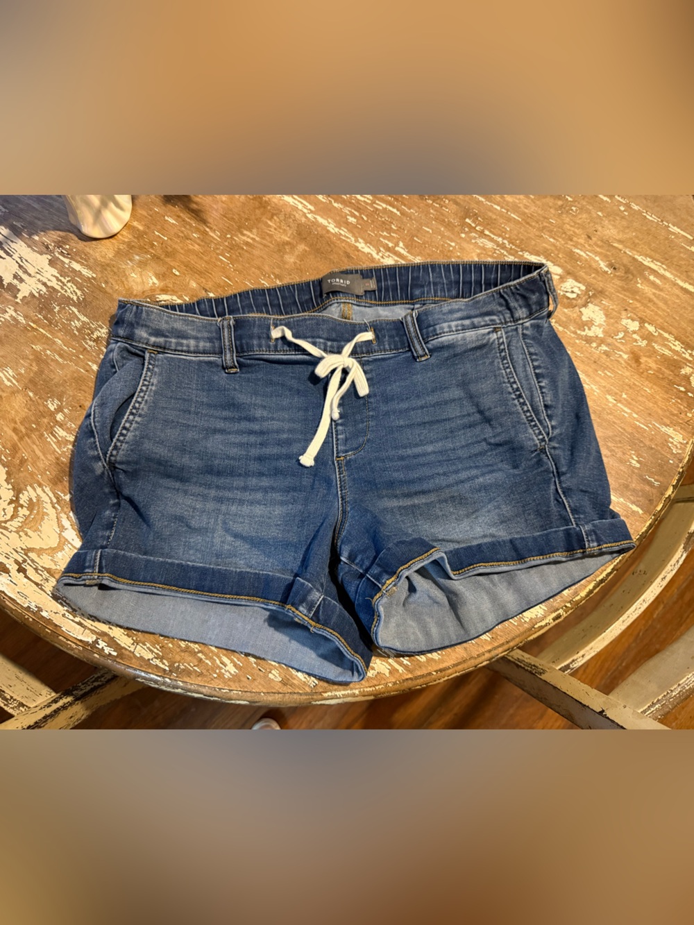 torrid Blue Denim Drawstring Shorts